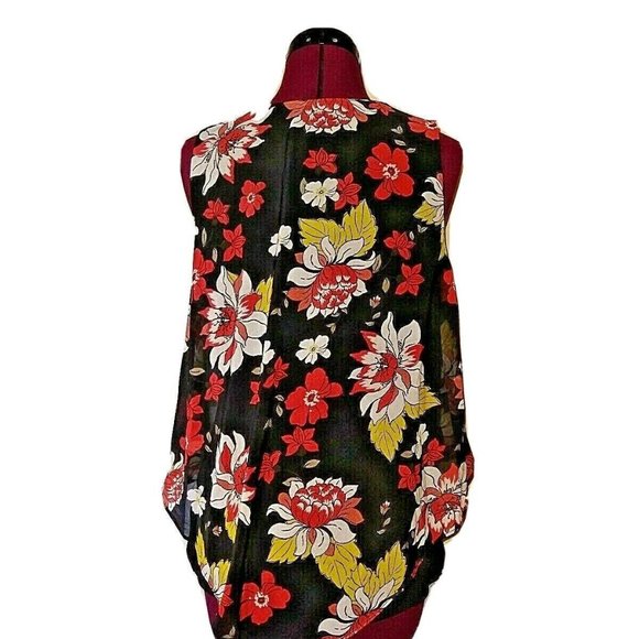 Alfani Top Size Petite Medium Sleeveless Asymmetrical V Neck Black Wispy… - Picture 2 of 9